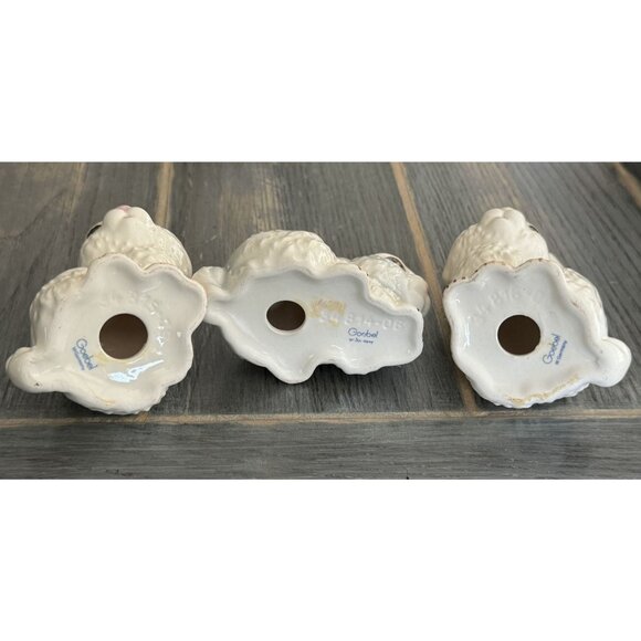 Vintage Goebel W Germany Porcelain Rabbit Figurines Set Of 3 - Picture 5 of 8